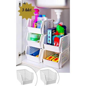 Çok Amaçlı Katlı Düzenleyici 3lü Set (beyaz)