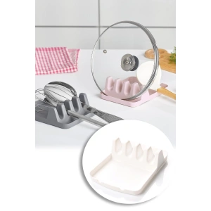 Tabak Tutucu Ve Kaşıklık Tencere Kapağı Standı Kaşık Kepçe Altlığı Düzenleyici Org-85