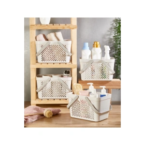 4Lü Set Taşınabilir, Çok Amaçlı Banyo, Mutfak, Çekmece Içi Düzenleyici Kulplu Sepet