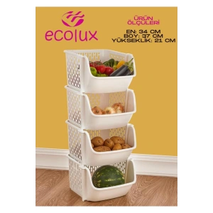 2 Adet - Buzdolabı / Dolap Içi Düzenleyici Organizer - Sebzelik - BEYAZ