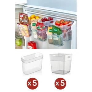 8 Adet Buzdolabı Düzenleyici, Çok Amaçlı Kutu, Kapak Çekmece Dolap İçi Organizer 10’lu Set