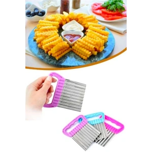 Cips Patates Doğrayıcı Chips Chopper Şekilli Sebze ve Meyve Dilimleyici