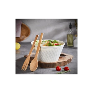 JÜLYEN SALATA KASESİ BAMBU KAŞIK ÇATAL SETİ - ECOLUX