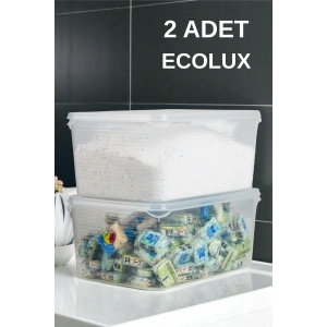 2 Adet 6 Litre Hava Almaz Kapaklı Tablet Deterjanlık, Toz Deterjanlık, Banyo Düzenleyici