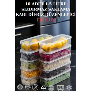 1,5 Litre 10 Adet Hava Almaz Saklama Kabı Difriz Düzenleyici Buzdolabı Düzenleyici - %100 Sızdırmaz