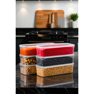 1,5 Litre Sızdırmaz Saklama Kabı Dolap Düzenleyici Organizer - 6 ADET - 27cm 9,5 cm 7 cm