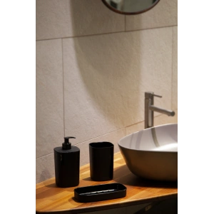 CREATİVE 3 PARÇA BANYO SETİ - SIVI SABUNLUK - DİŞ FIRÇALIK - SÜNGERLİK STANTLI BEJ