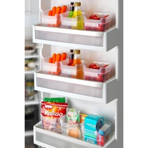 Büyük Boy 12li Çok Amaçlı Buzdolabı Kapak Içi Düzenleyici Kutu Çok Amaçlı Organizer 0,95ml Şeffaf