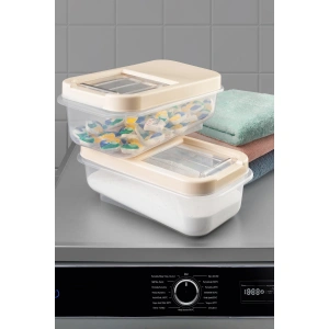 Kayar Kapaklı Çok Amaçlı Beyaz Erzak Bakliyat Baharat Un Deterjan Saklama Kabı Multibox 2x5lt Beyaz