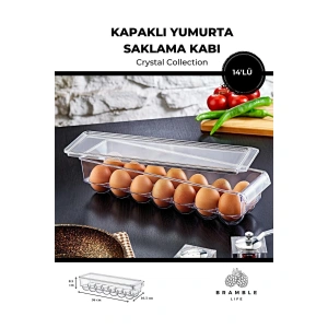 Kapaklı Yumurta Saklama Kabı Dolap Içi Şeffaf Organizer Yumurtalık - Crystal Collection