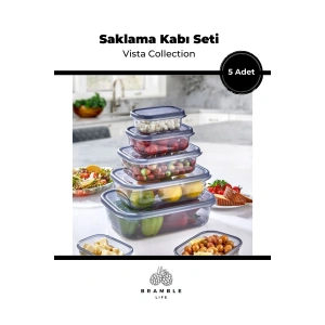 5li Dikdörtgen Sızdırmaz Erzak Ve Gıda Saklama Kabı - Vista Collection