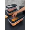 Kayar Kapaklı Çok Amaçlı Siyah Erzak Bakliyat Baharat Un Deterjan Saklama Kabı-multibox 3 X 5 Lt