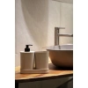CREATİVE 3 PARÇA BANYO SETİ - SIVI SABUNLUK - DİŞ FIRÇALIK - SÜNGERLİK HAZNELİ STANTLI BEJ
