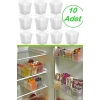 10 Adet Buzdolabı Kapak Içi Düzenleyici Organizer | Buzdolabı Içi Düzenleyici Ve Banyo Organizeri