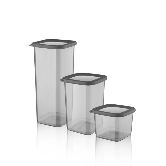 12 Adet Büyük Boy Erzak Kare Saklama Kabı Seti - 1750 Ml - 30lu Etiket Hediyeli