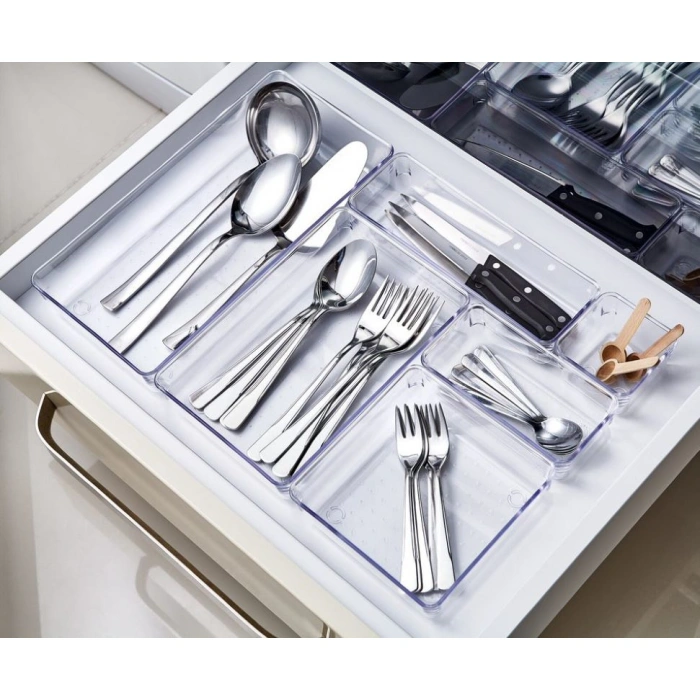 7 Parça Çekmece Içi Punto Drawer Düzenleyici Organizer Şeffaf