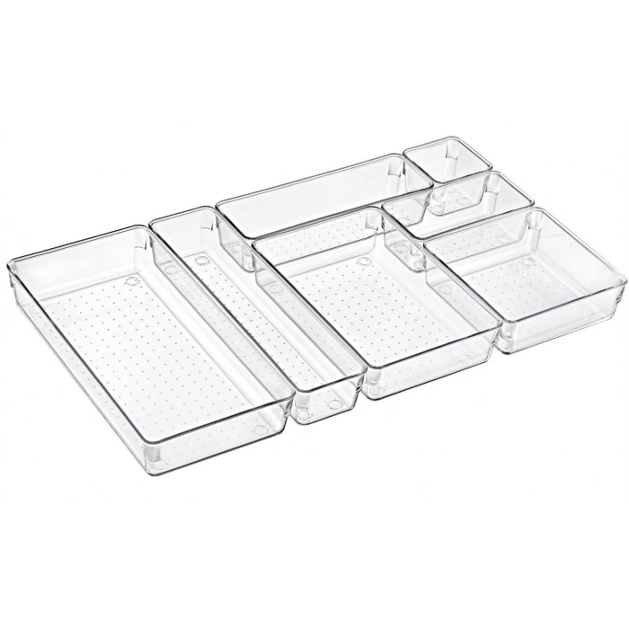 7 Parça Çekmece Içi Punto Drawer Düzenleyici Organizer Şeffaf
