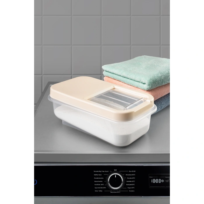 Kayar Kapaklı Çok Amaçlı Beyaz Erzak Bakliyat Baharat Un Deterjan Saklama Kabı Multibox 3x5lt Beyaz