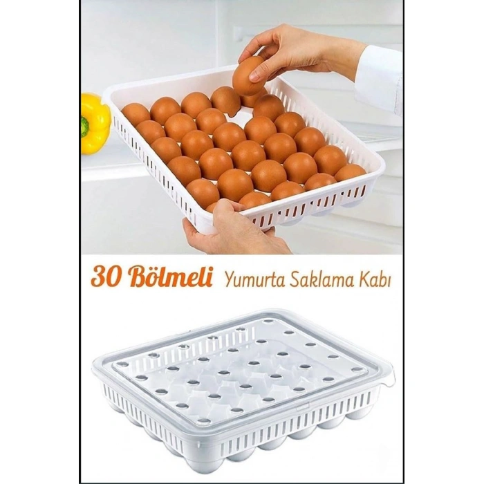 Yumurta Saklama Kabı 30lu 1 Adet, Steril Yumurtalık, Kapaklı Yumurta Organizeri Bpa Free