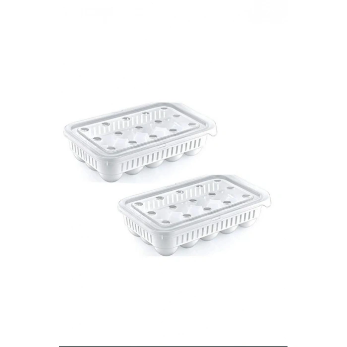 Yumurta Saklama Kabı 15li 2 Adet, Steril Yumurtalık, Kapaklı Yumurta Organizeri Bpa Free
