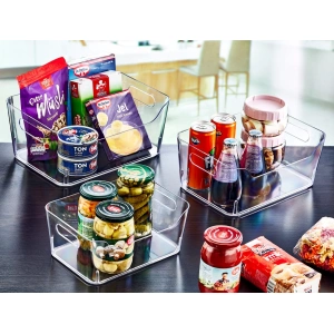 3 Lt Clear Buzdolabı & Dolap Içi Düzenleyici Organizer 3 Adet 22cm x16cm x95mm ep-435