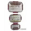 3lü Set Dikdörtgen Kilitli Saklama Kabı - 1700 ML- 900 ML - 375 ML