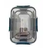 3lü Set Dikdörtgen Kilitli Saklama Kabı - 1700 ML- 900 ML - 375 ML