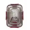 3lü Set Dikdörtgen Kilitli Saklama Kabı - 1700 ML- 900 ML - 375 ML