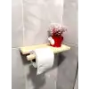 MASİF AHŞAP TUVALET KAĞIDI VE HAVLU TUTACAĞI