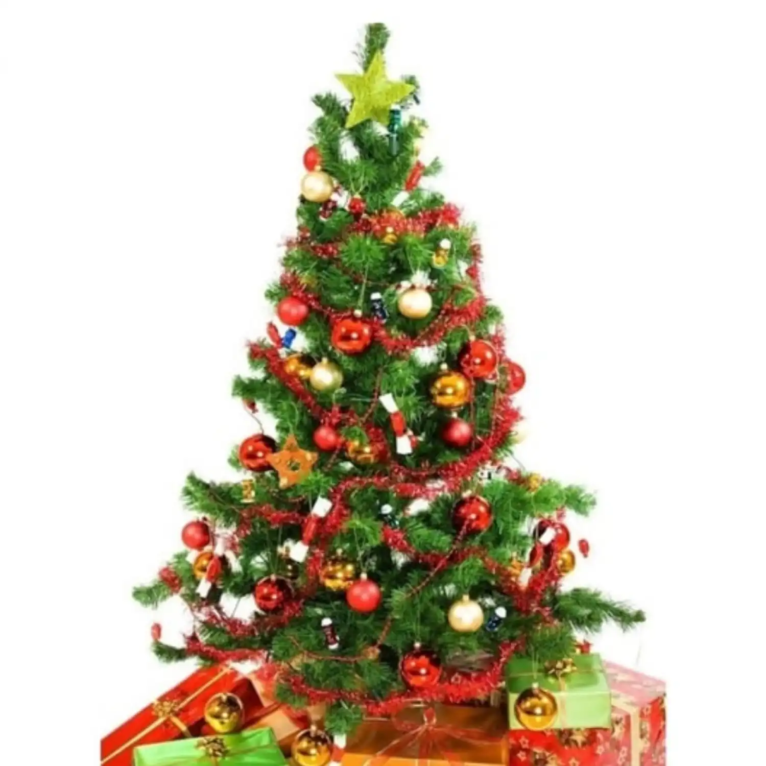 4lü Simli Yılbaşı Çam Ağacı Süsleri - 8 mt