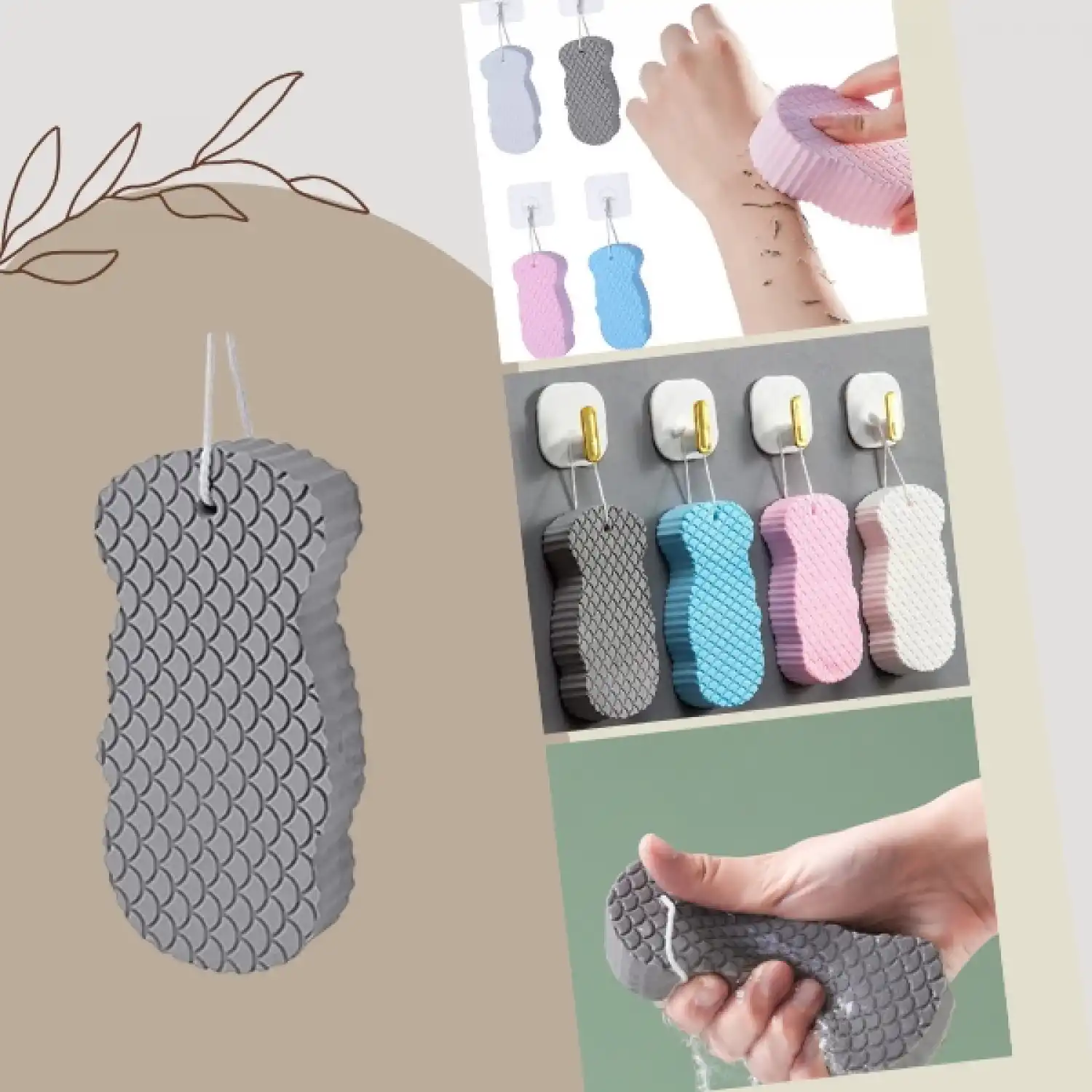 Banyo Vücut Duş Peeling Süngeri Ekstra Yumuşak Sihirli Vücut Süngeri