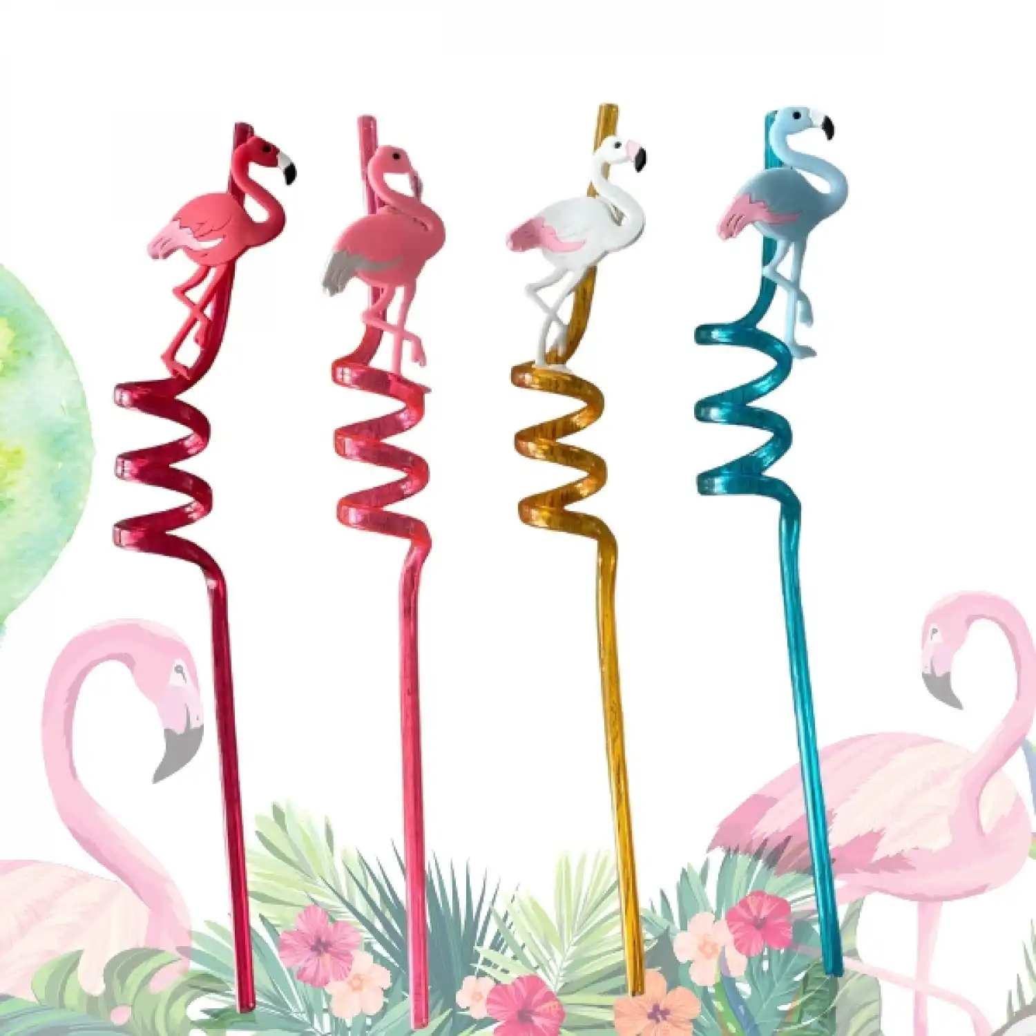 Figürlü Çocuk Kıvırcık Pipet 4lü