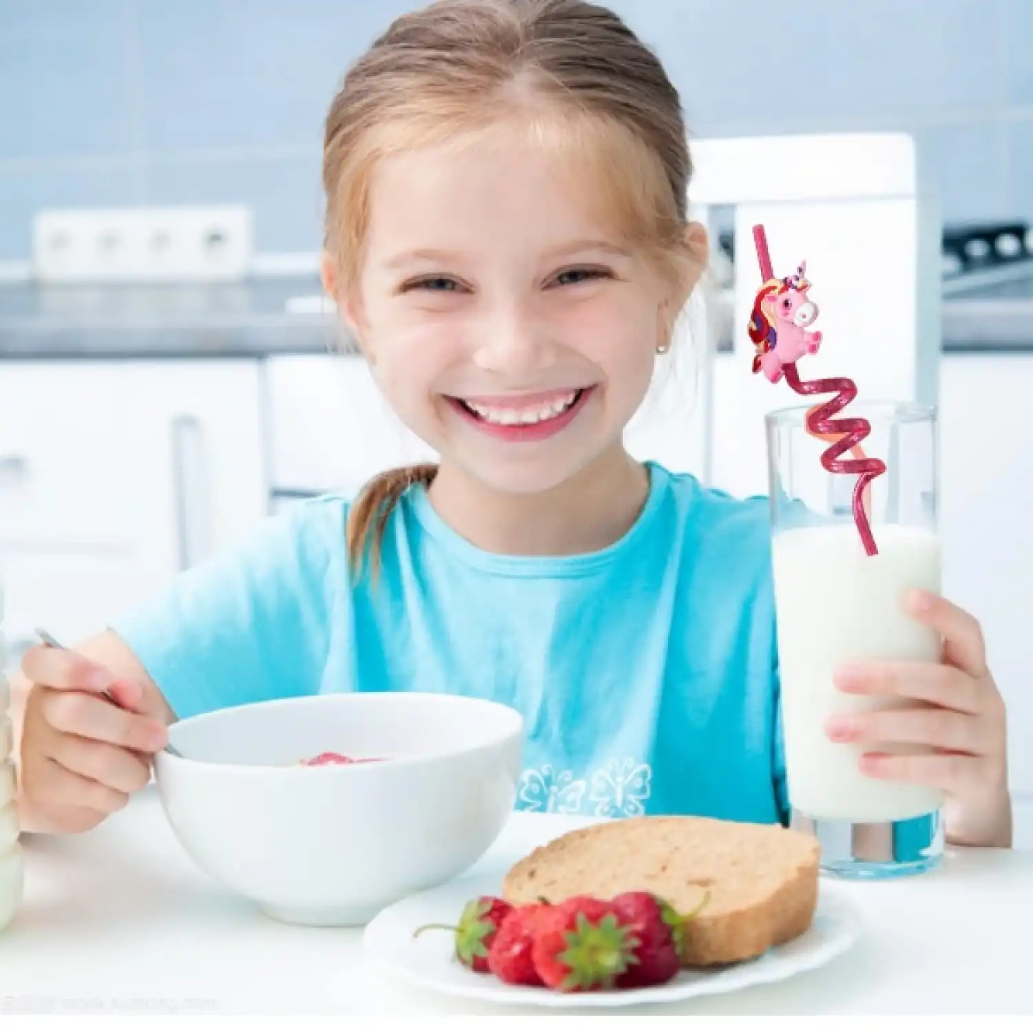 Figürlü Çocuk Kıvırcık Pipet 4lü