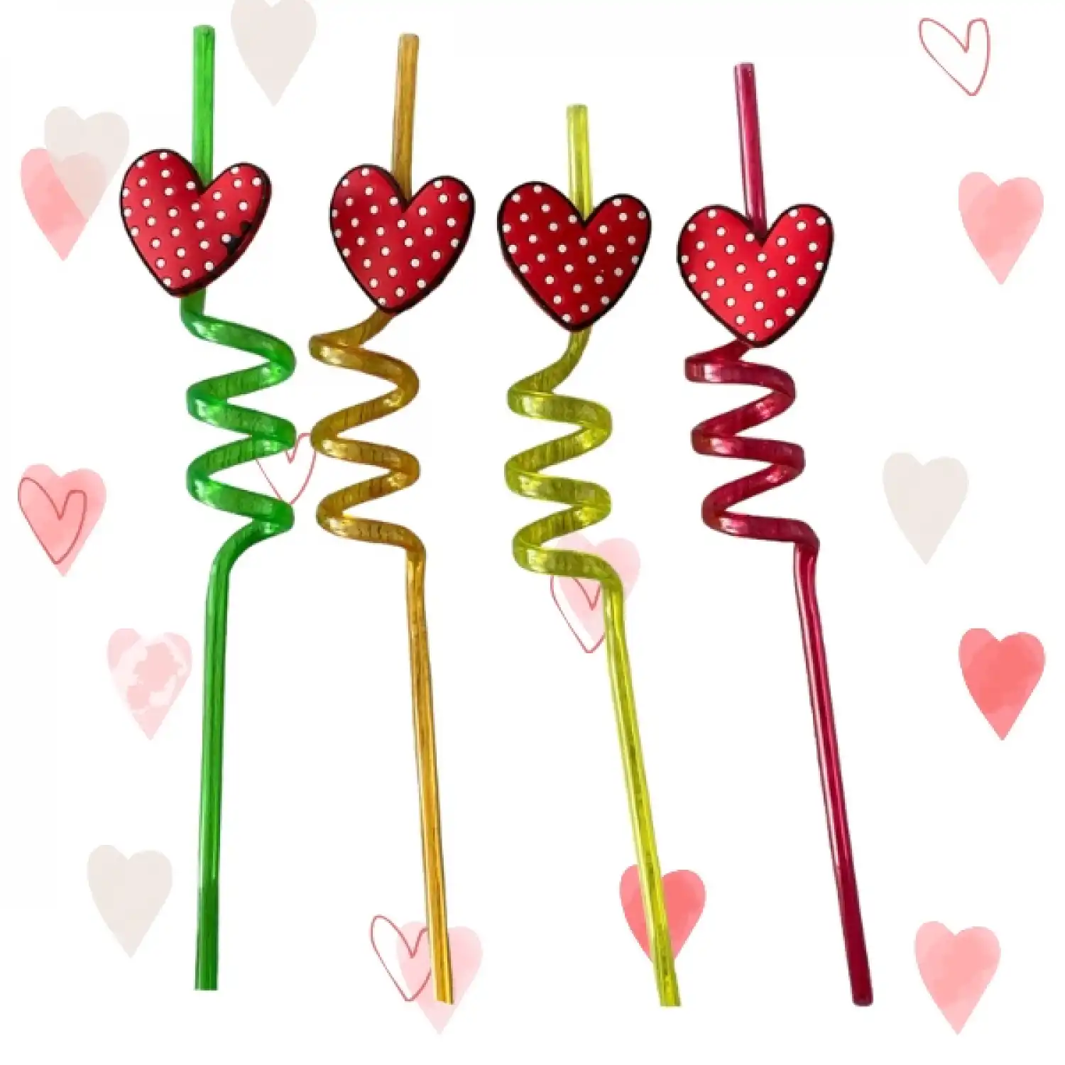 Figürlü Çocuk Kıvırcık Pipet 4lü