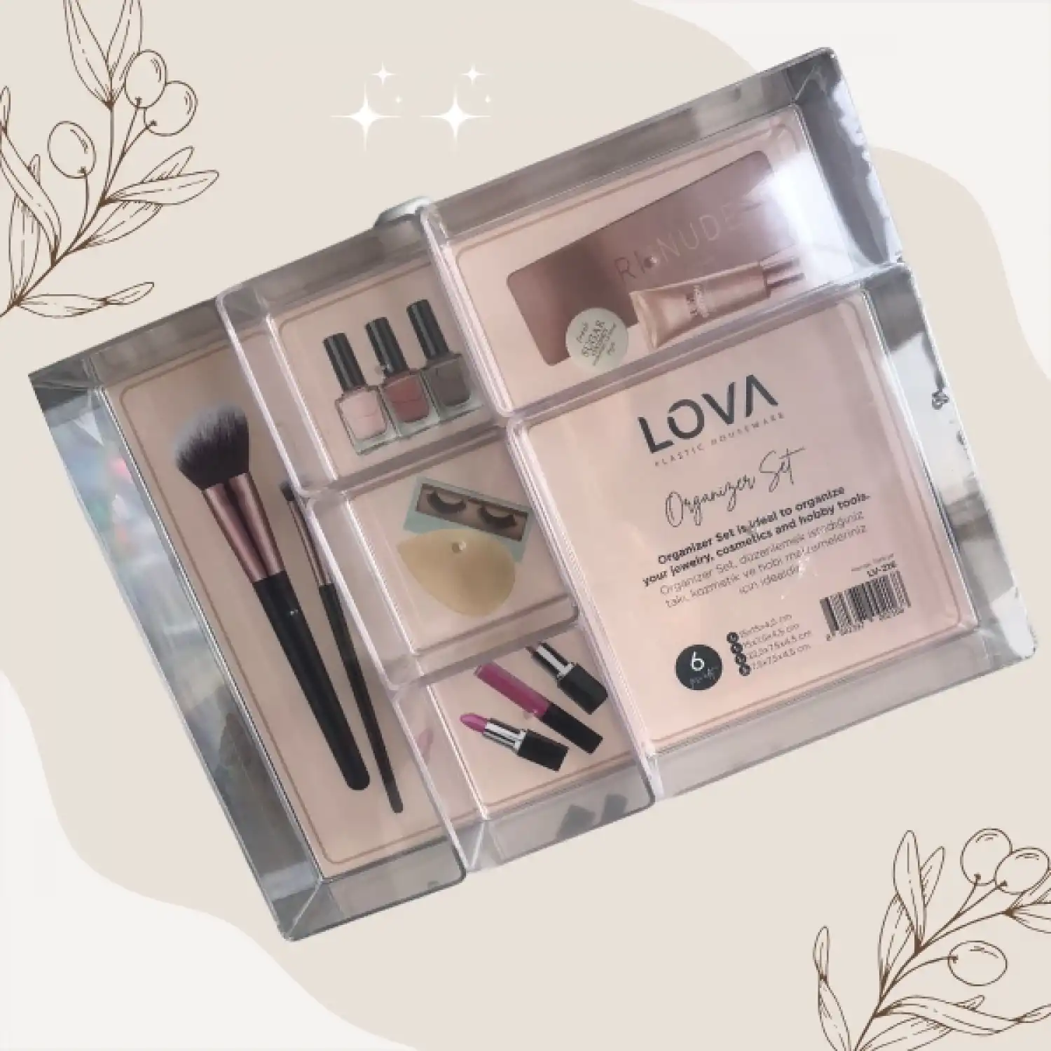 Makyaj , Takı ,Kozmetik Organizeri Akrilik 6 Parça