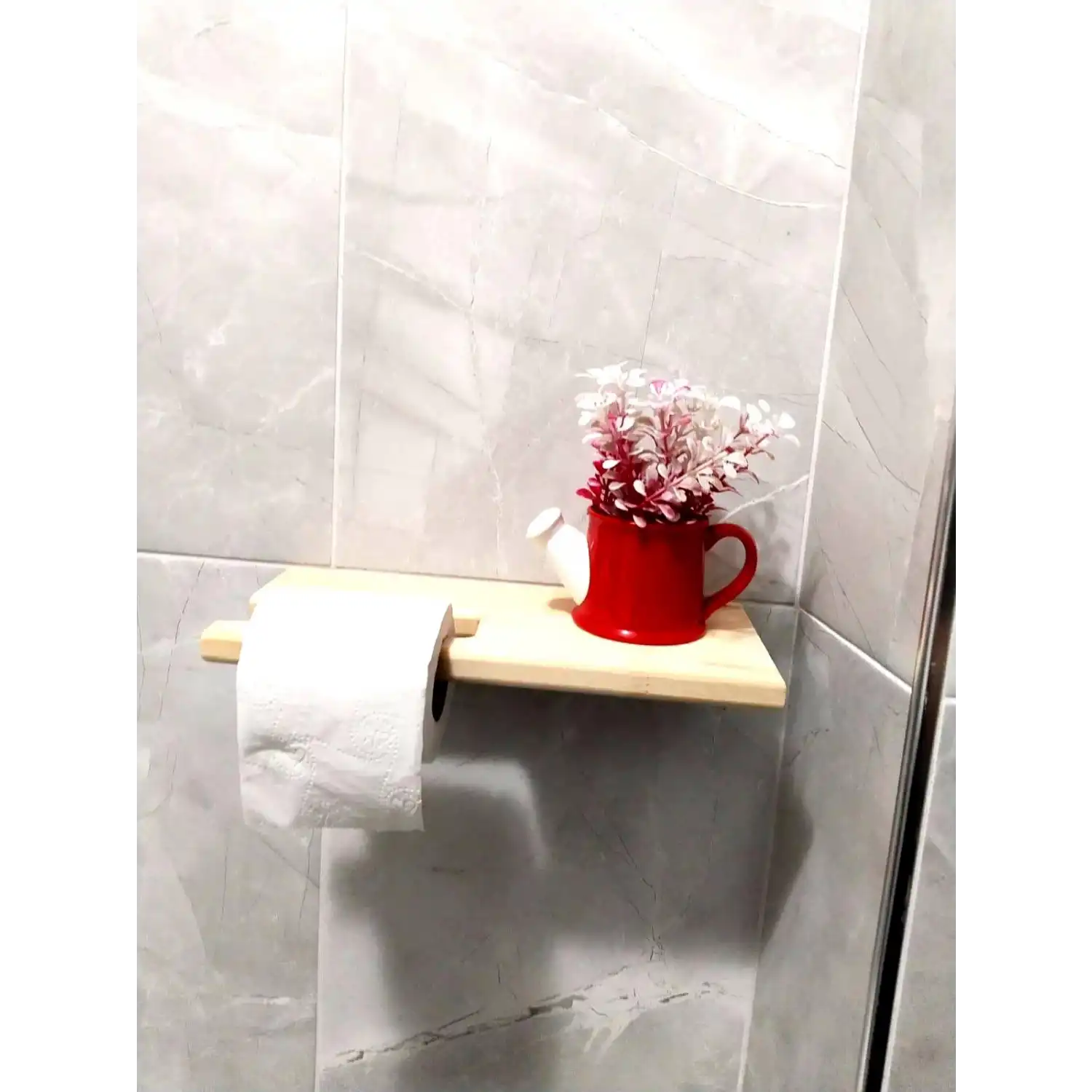 MASİF AHŞAP TUVALET KAĞIDI VE HAVLU TUTACAĞI