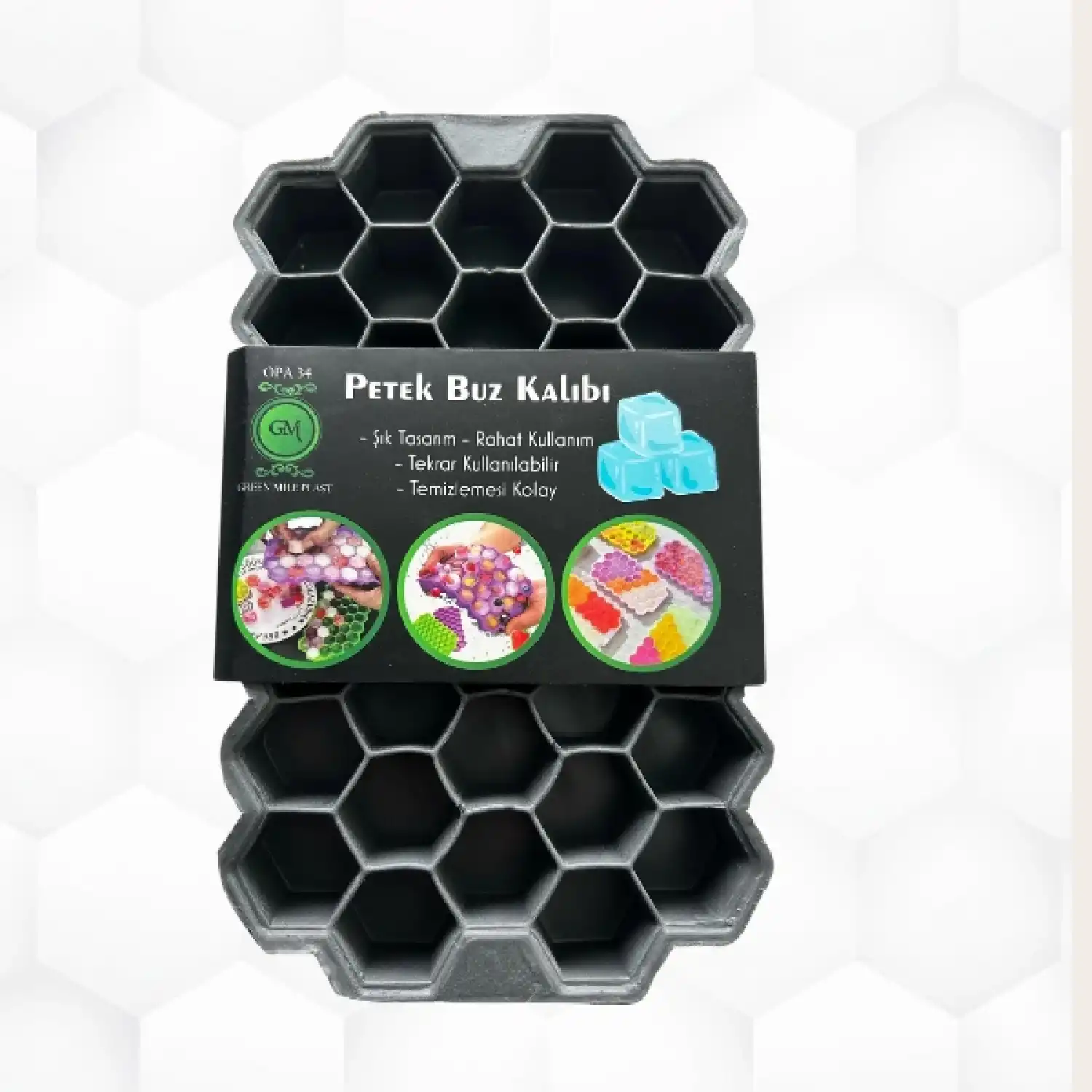 Petek Buz Kalıbı Silikon Gri