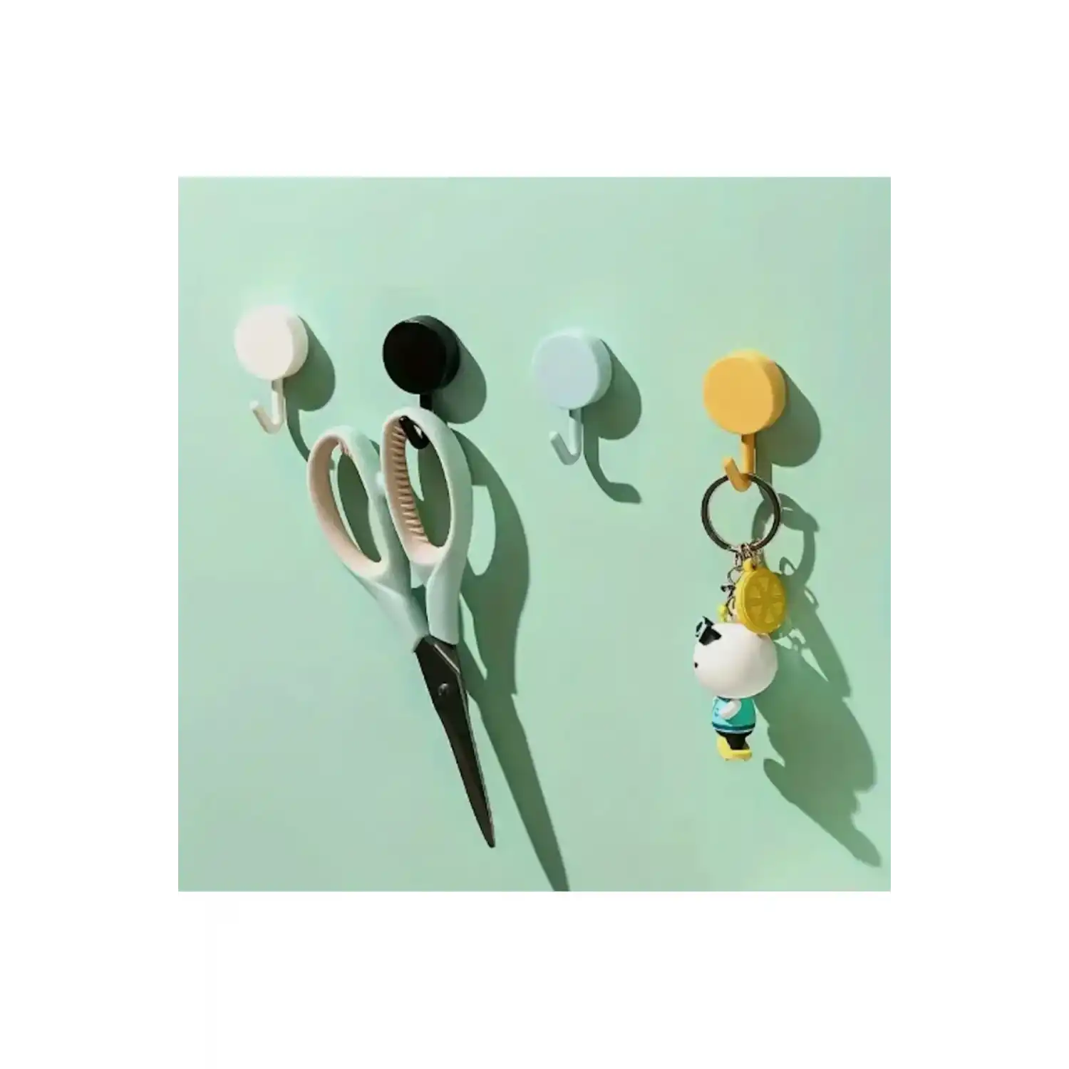 Renkli, Kolay Kurulumlu - Deliksiz Duvar Askıları - Güçlü Yapışkanlı - İz Bırakmayan-10lu