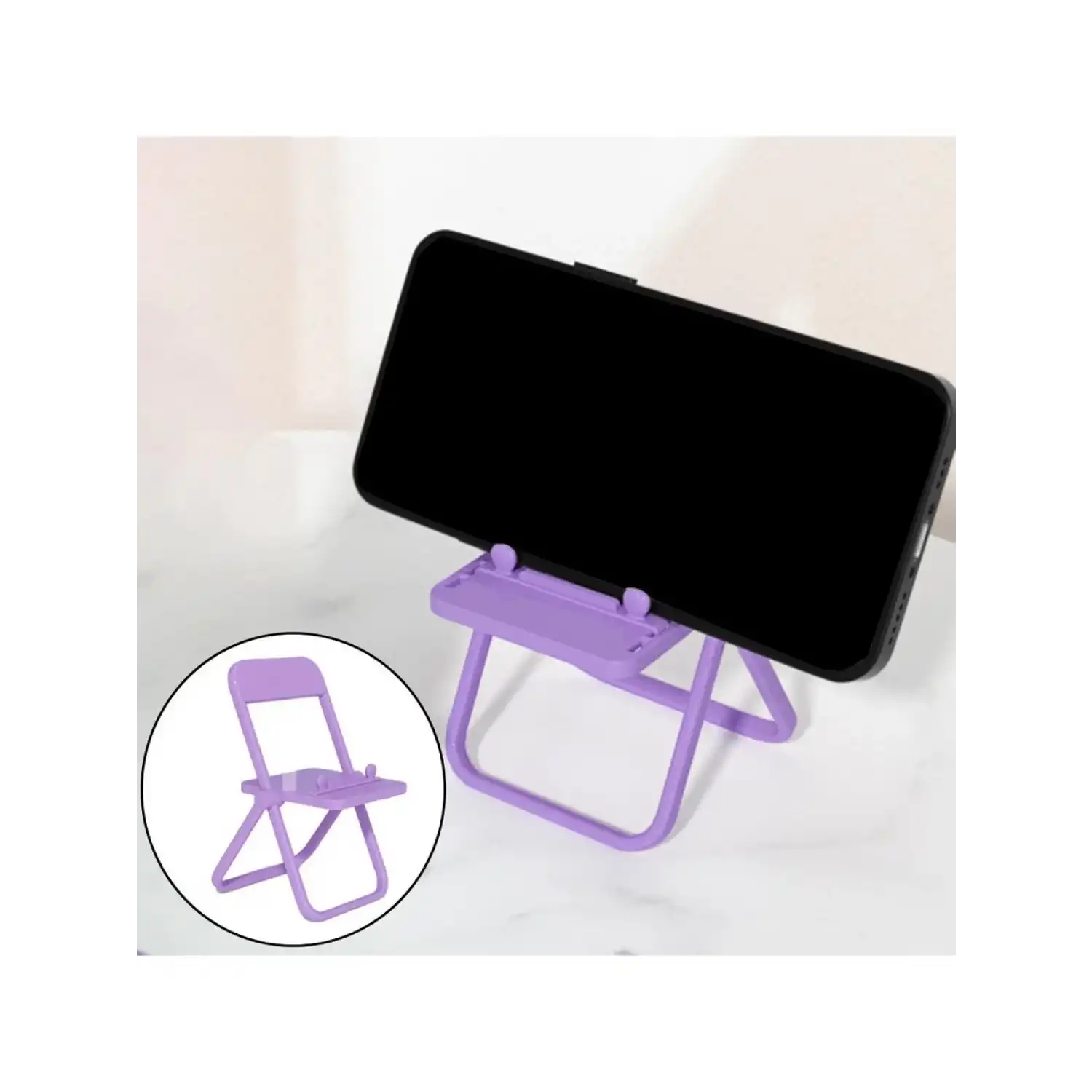 Sevimli Sandalye Telefon Standı, Katlanabilir Taşınabilir Akıllı Telefon Tutucu
