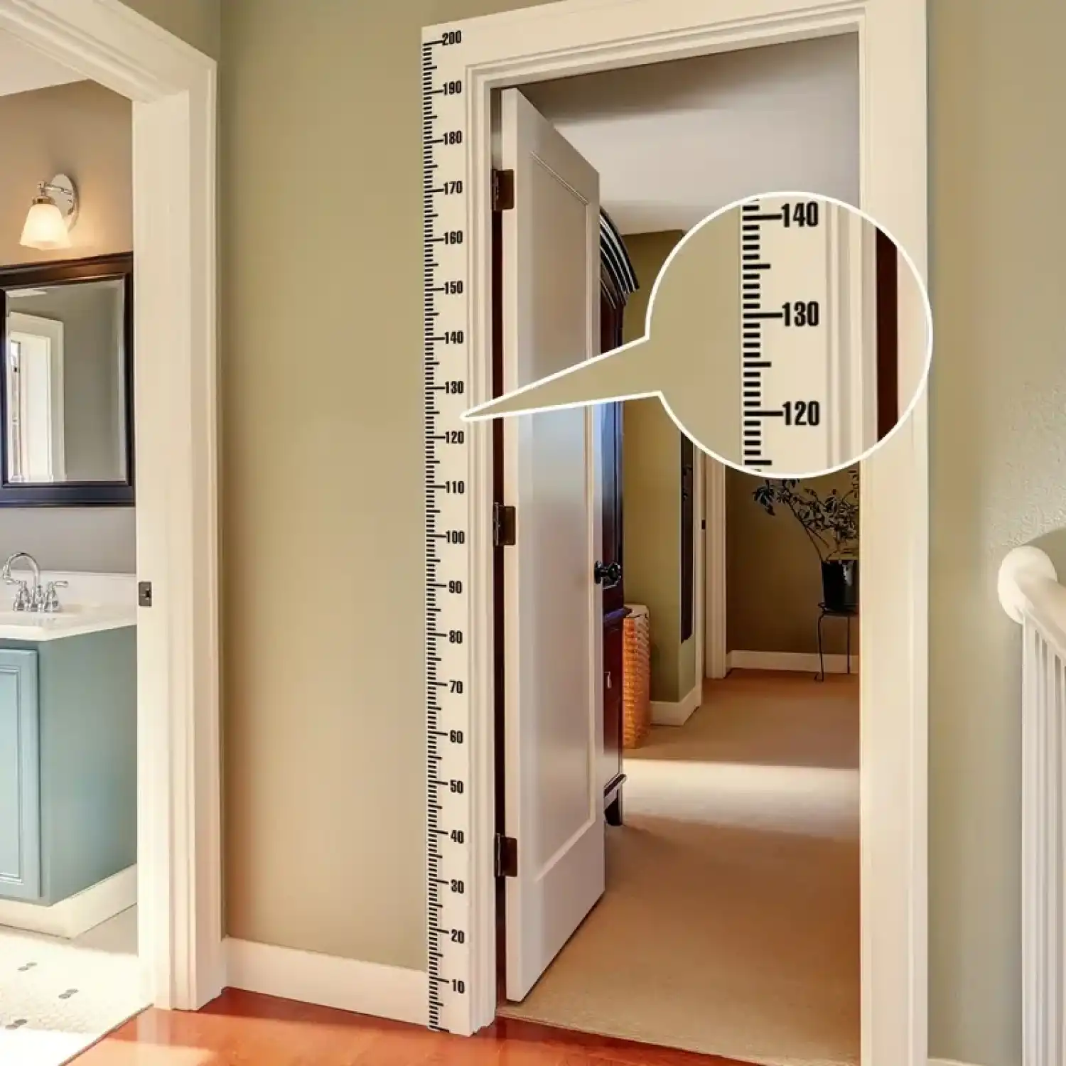 Siyah Büyüme Grafiği Duvar Sticker, PVC Boy Ölçüm Oda Dekoru İçin