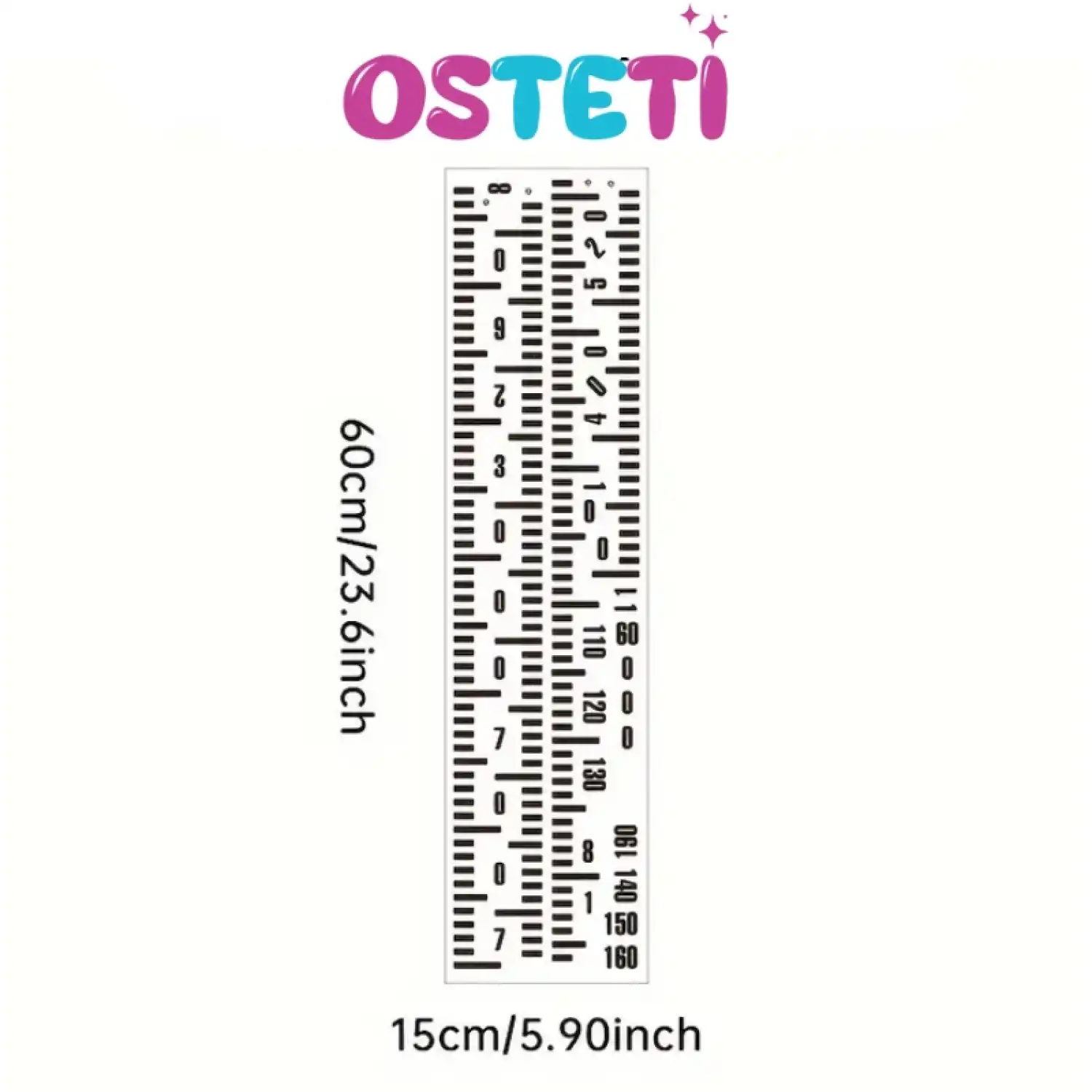 Siyah Büyüme Grafiği Duvar Sticker, PVC Boy Ölçüm Oda Dekoru İçin