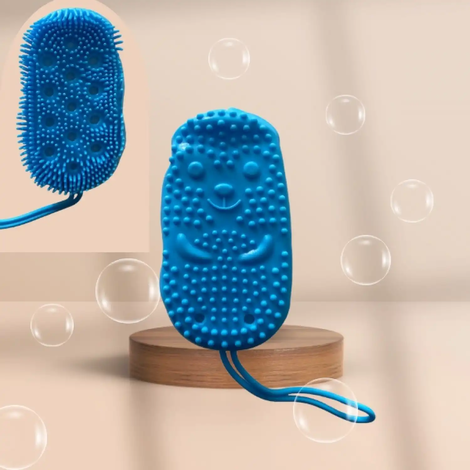 Süngerli Silikon Banyo Kesesi, Köpürtücü Silikon Banyo Kese