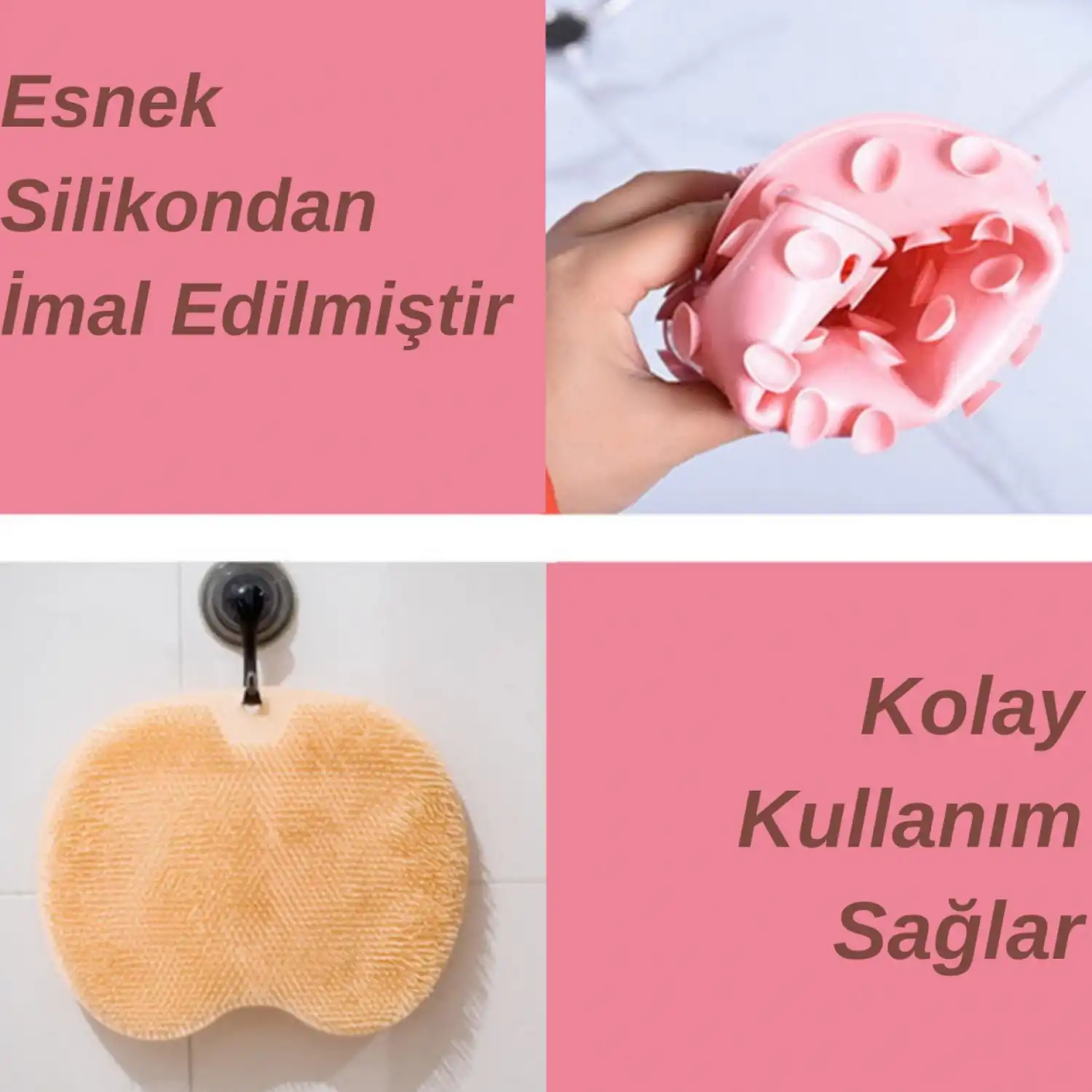 Vantuzlu Silikon Banyo Kesesi Masaj Lifi