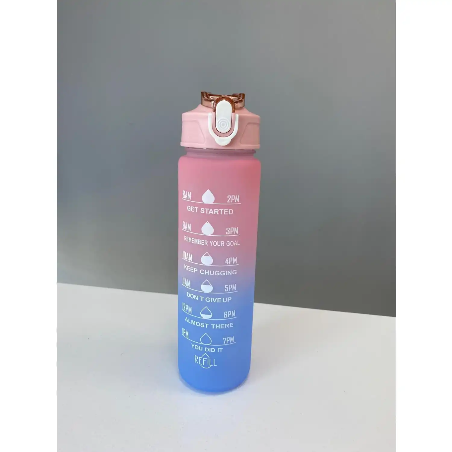 Motivasyonel 2li set Su Matarası | Spor Salonu Su Matarası | 2 Lt Ve 900 Ml Yavru Matara Suluk Pembe