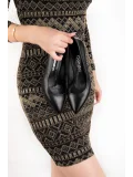 Gondol Hakiki Deri  Orta  Boy Topuk Stiletto-vdt.23 Siyah