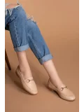 Gondol Hakiki Deri Kadın Babet iz.3501  Bej