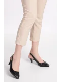Gondol Kadın Hakiki Deri Orta Boy Topuk Stiletto vdt.230 Siyah