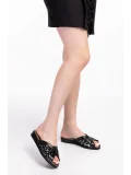 Gondol Kadın Hakiki Deri Şık Rahat Ev Terliği kayaş.038 Çelik