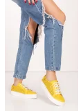 Gondol Kadın Iç Dış Hakiki Deri Günlük Sneaker als.369 Sarı
