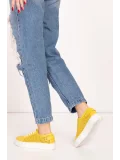 Gondol Kadın Iç Dış Hakiki Deri Günlük Sneaker als.369 Sarı